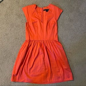 French Connection Vintage Orange Mini Dress with shoulder pads/structured bodice